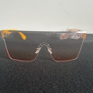 Fashion Rimless Gradient Sunglasses - Yellow Accent
